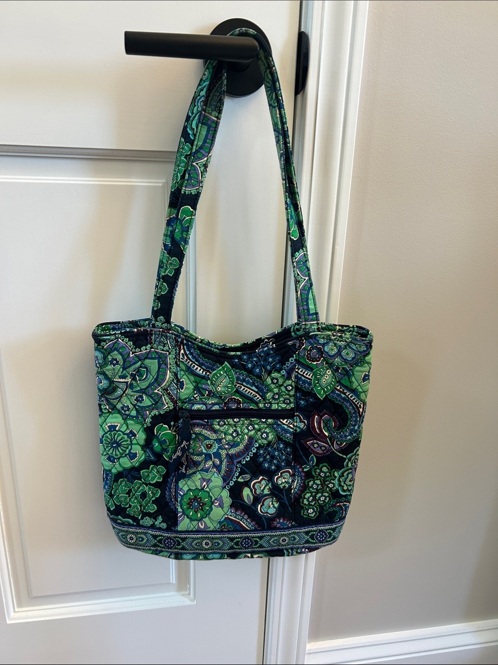 Vera Bradley Quilted Green Paisley Shoulder Bag